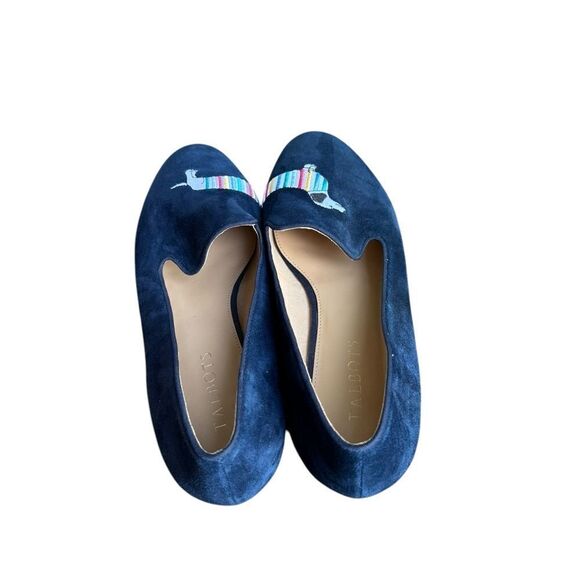 Talbots RYAN EMBROIDERED SUEDE LOAFERS in navy 8.5 - Picture 4 of 8